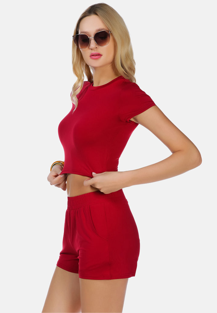 casual line crew neck solid top by ruw#color_burgundy