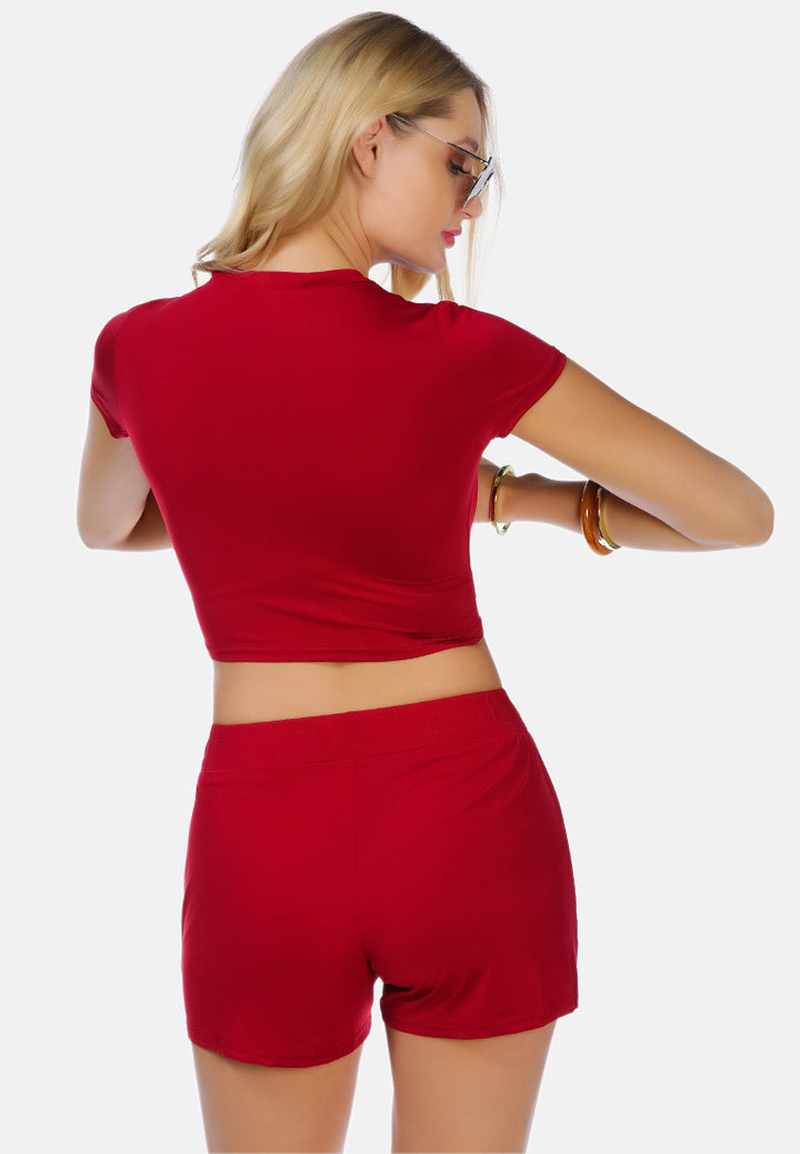 casual line crew neck solid top by ruw#color_burgundy