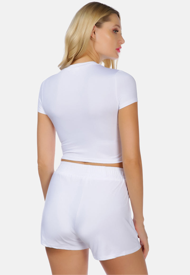 casual line crew neck solid top by ruw#color_white