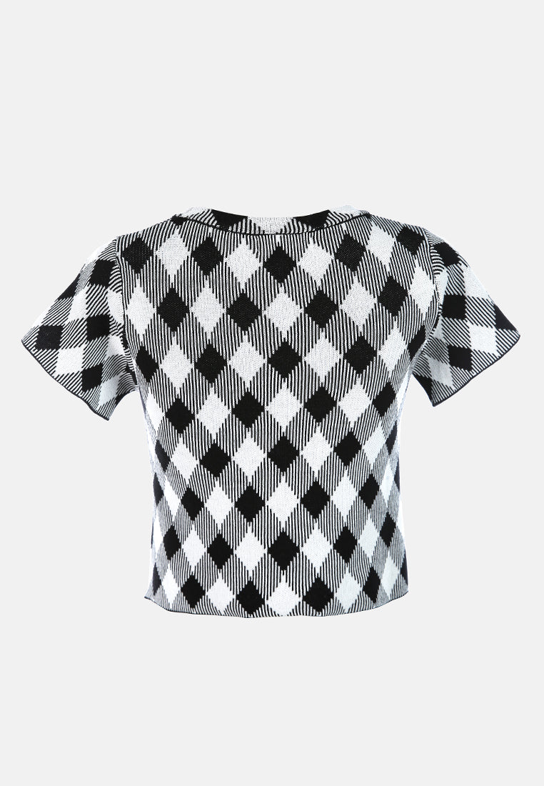casual checkered crop top#color_black