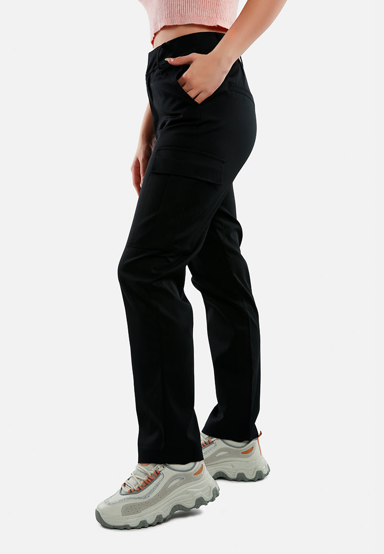 casual high waist straight pants by ruw#color_black