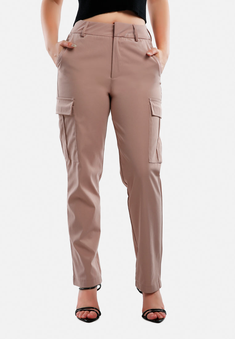 casual high waist straight pants by ruw#color_dusty-rose