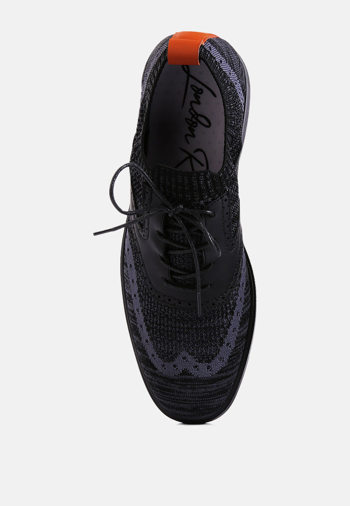 men's knitted brogue sneakers by ruw
#color_black