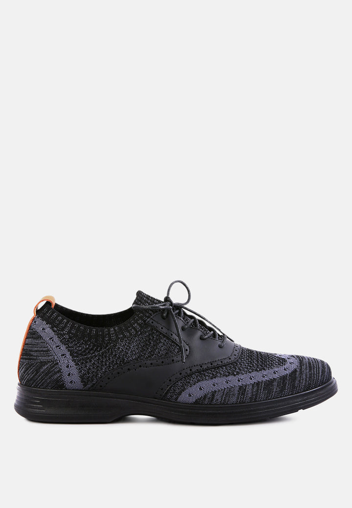 men's knitted brogue sneakers by ruw
#color_black