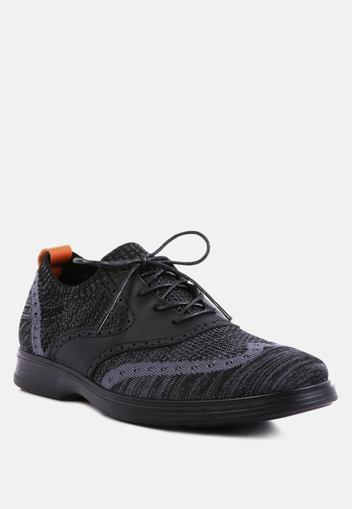 men's knitted brogue sneakers by ruw
#color_black