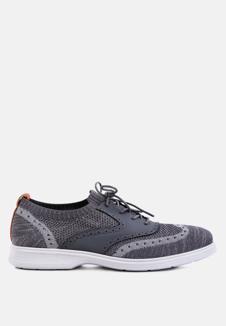 men's knitted brogue sneakers by ruw
#color_grey