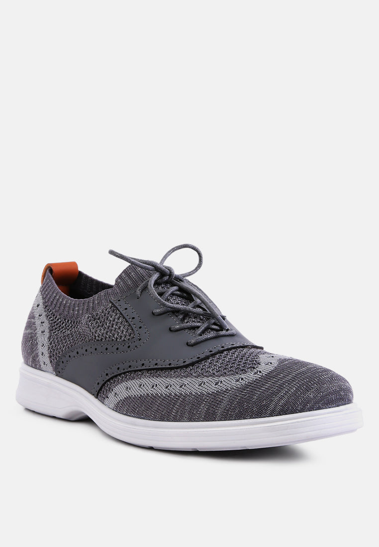 men's knitted brogue sneakers by ruw
#color_grey