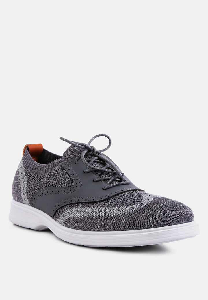 men's knitted brogue sneakers by ruw
#color_grey