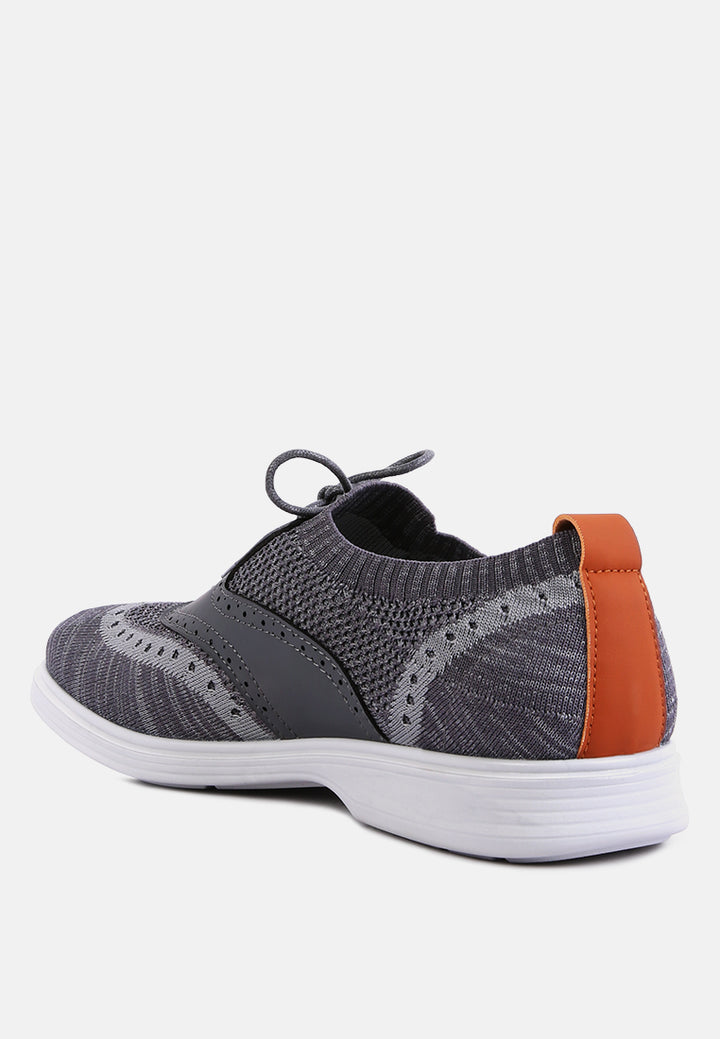 men's knitted brogue sneakers by ruw
#color_grey