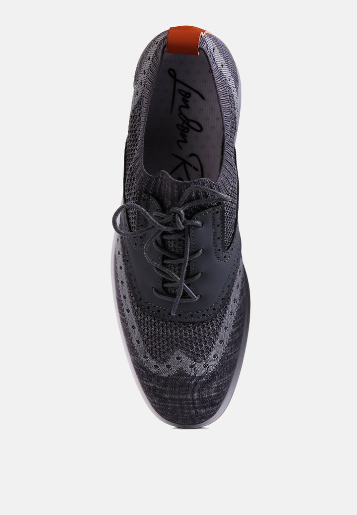 men's knitted brogue sneakers by ruw
#color_grey