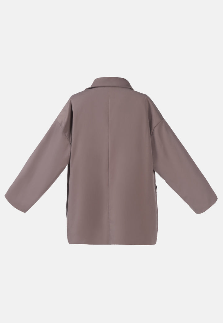 casual oversized double breasted jacket#color_brown