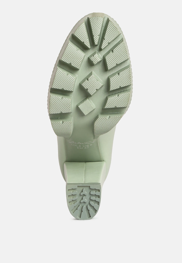 chain embellished chunky loafers#color_green