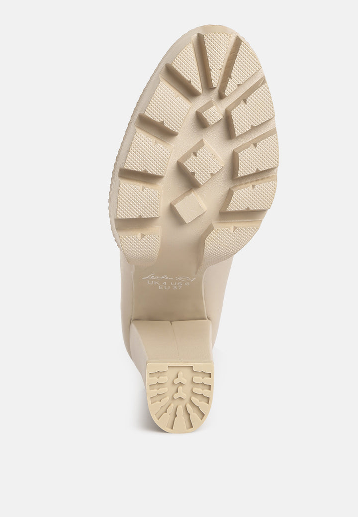 chain embellished chunky loafers#color_beige