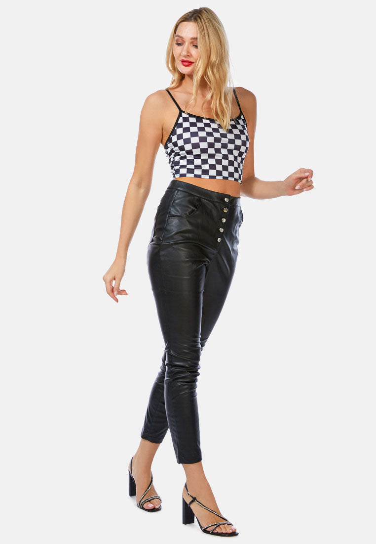 checkerboard spaghetti crop top by ruw#color_white