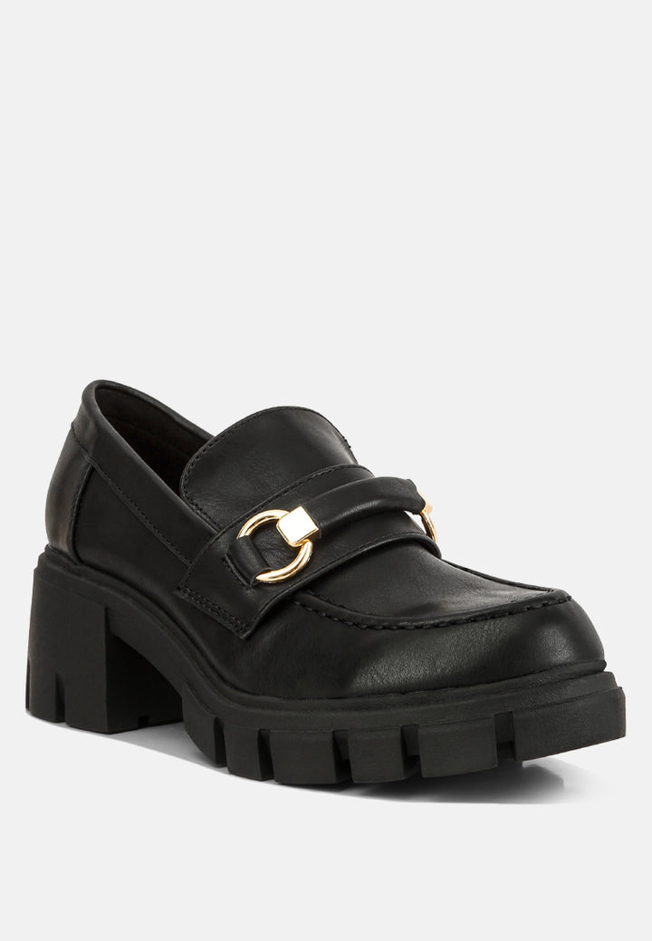 chunky platform loafers#color_black