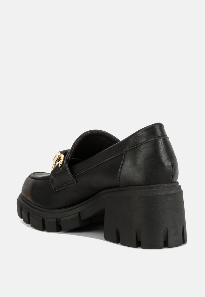 chunky platform loafers#color_black