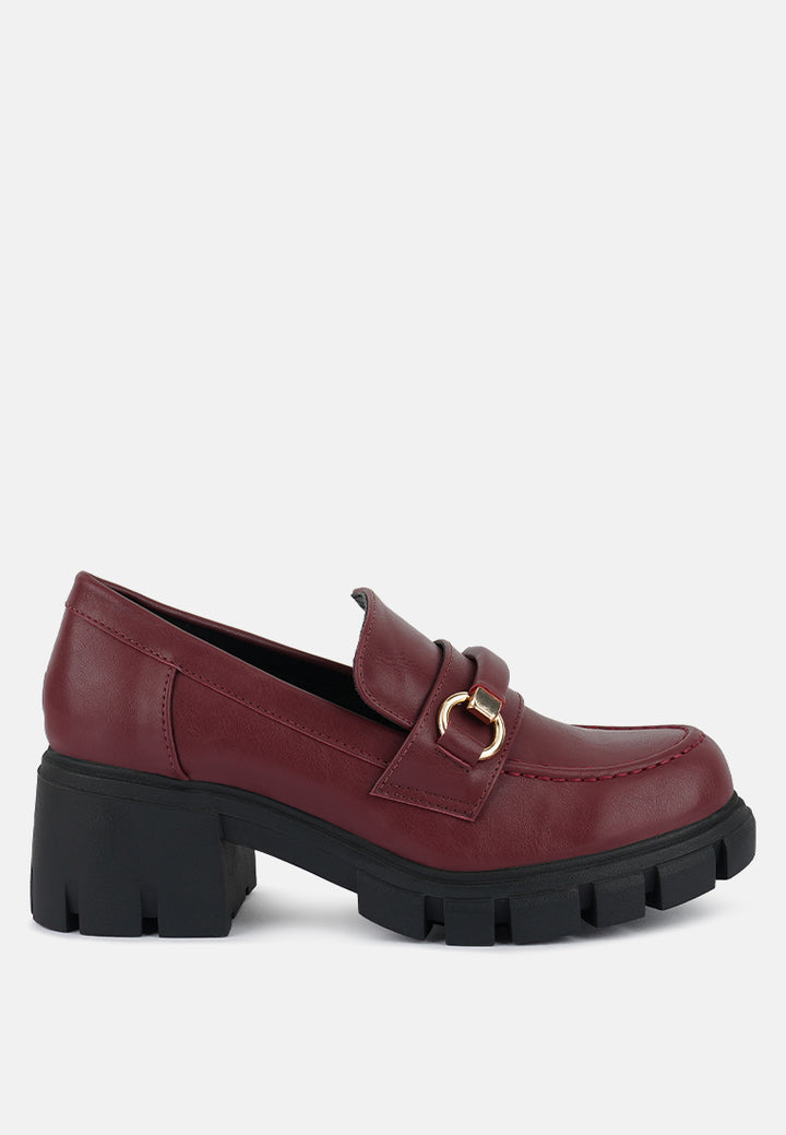 chunky platform loafers#color_burgundy