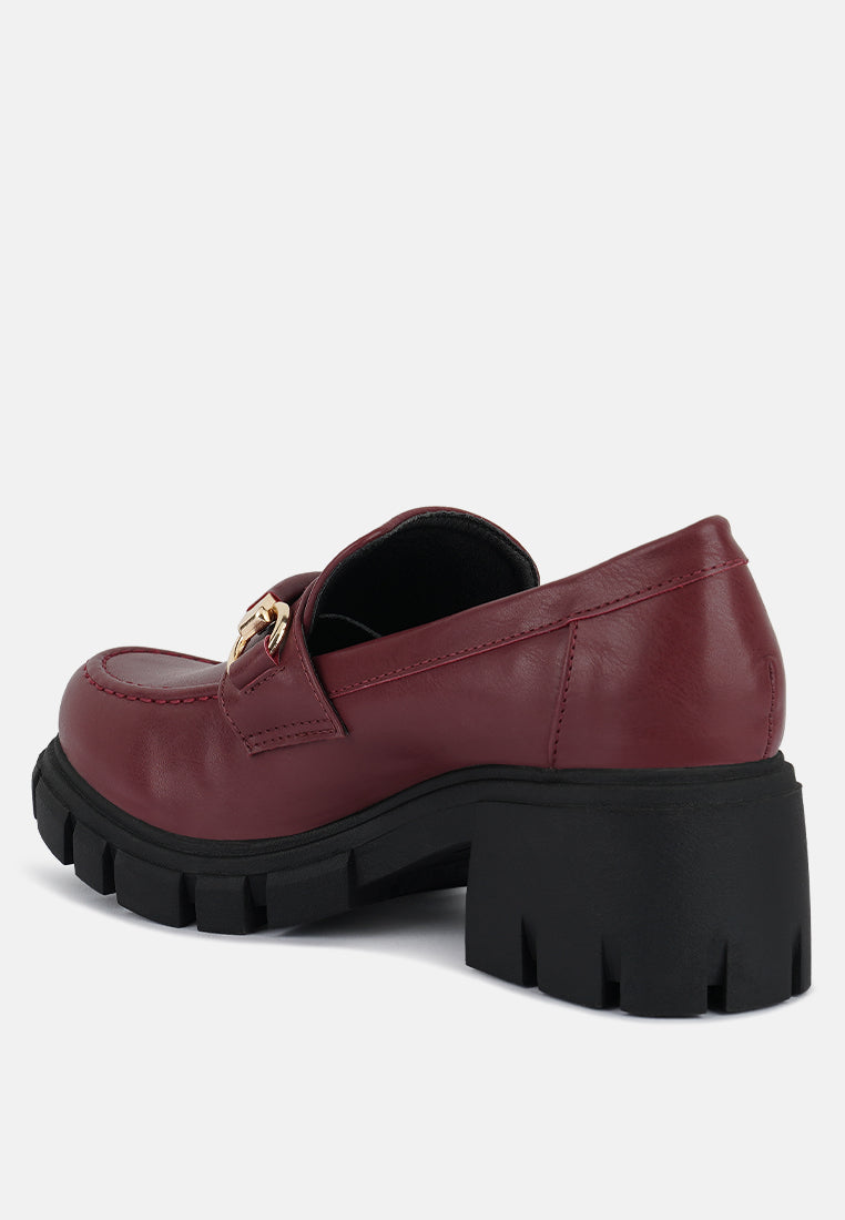 chunky platform loafers#color_burgundy