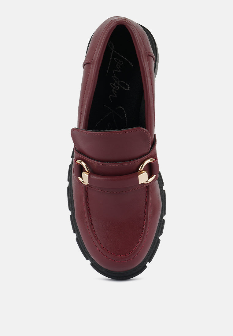 chunky platform loafers#color_burgundy