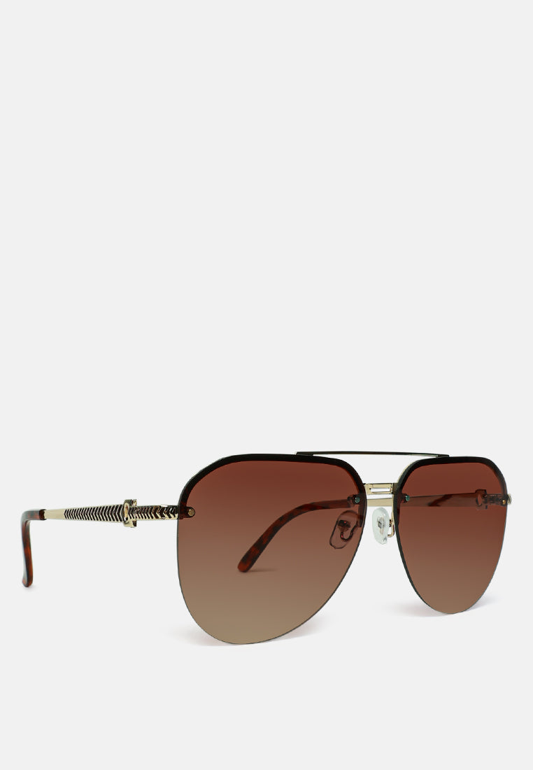 classic double bridge aviator sunglasses#color_brown