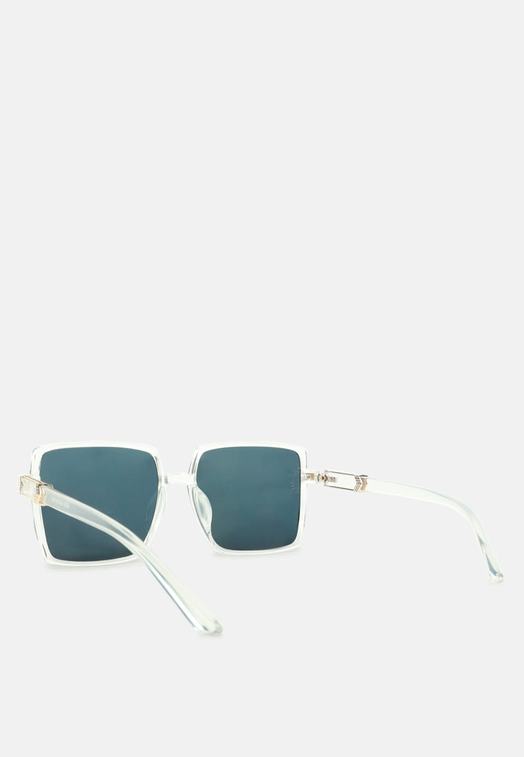 classy retro tinted square sunglass#color_white-grey