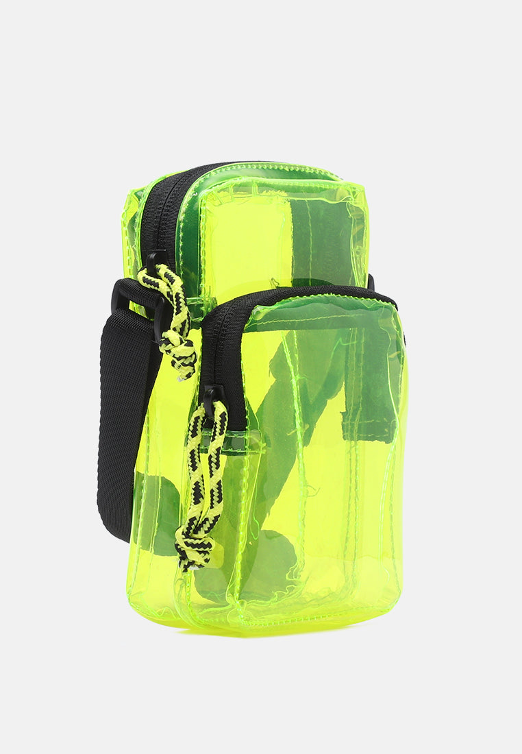 clear bag with two compartments#color_lime