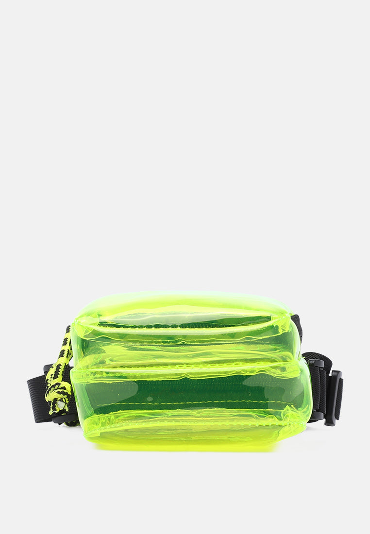 clear bag with two compartments#color_lime