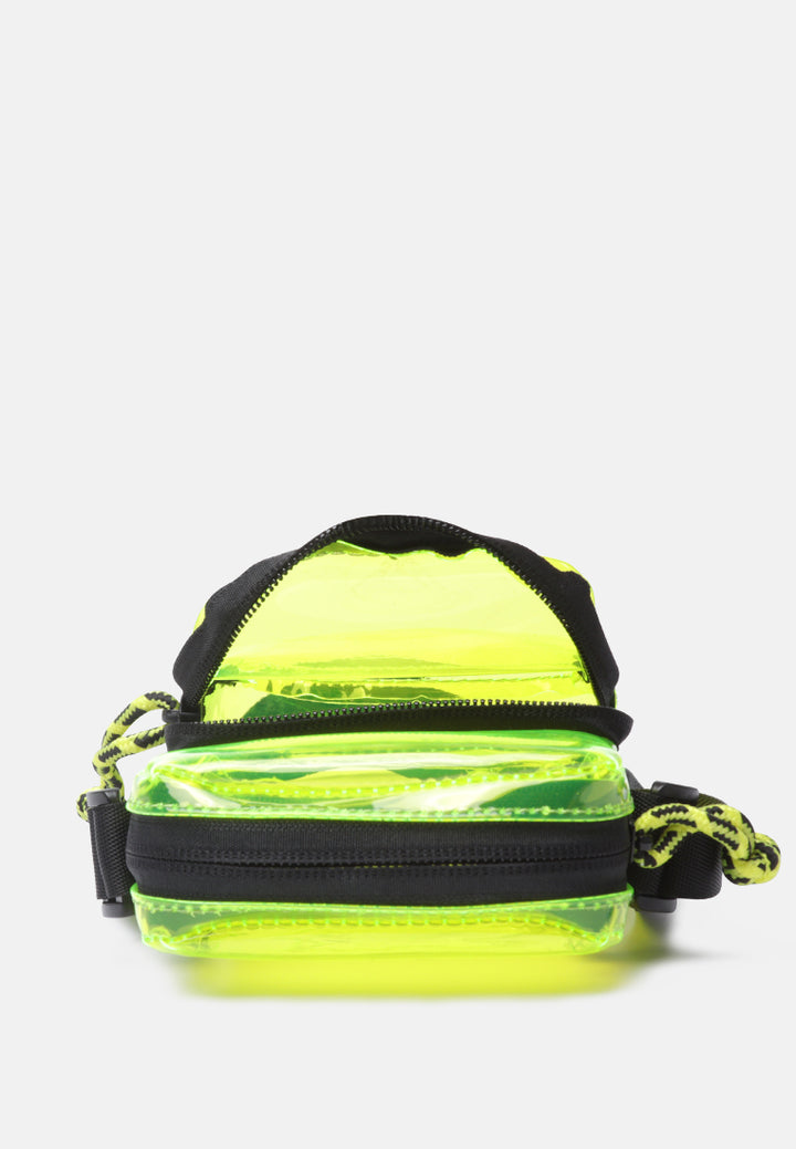 clear bag with two compartments#color_lime