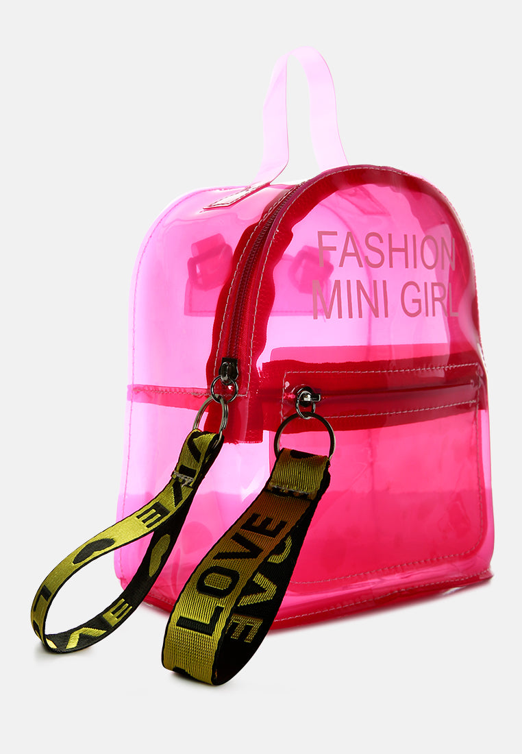 clear mini backpack#color_neon-pink