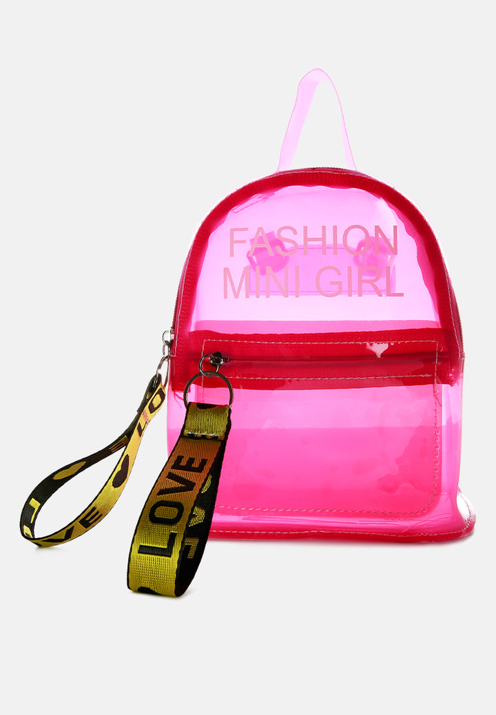 clear mini backpack#color_neon-pink