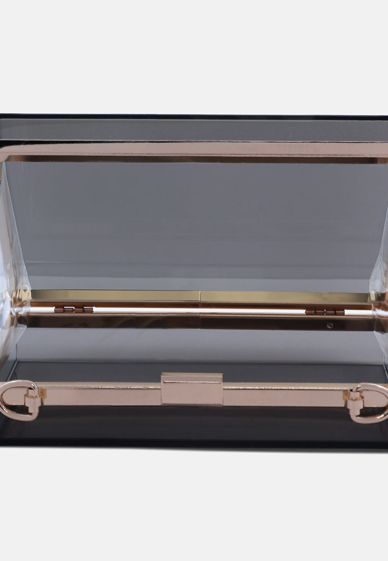 clear rectangle clutch bag#color_black