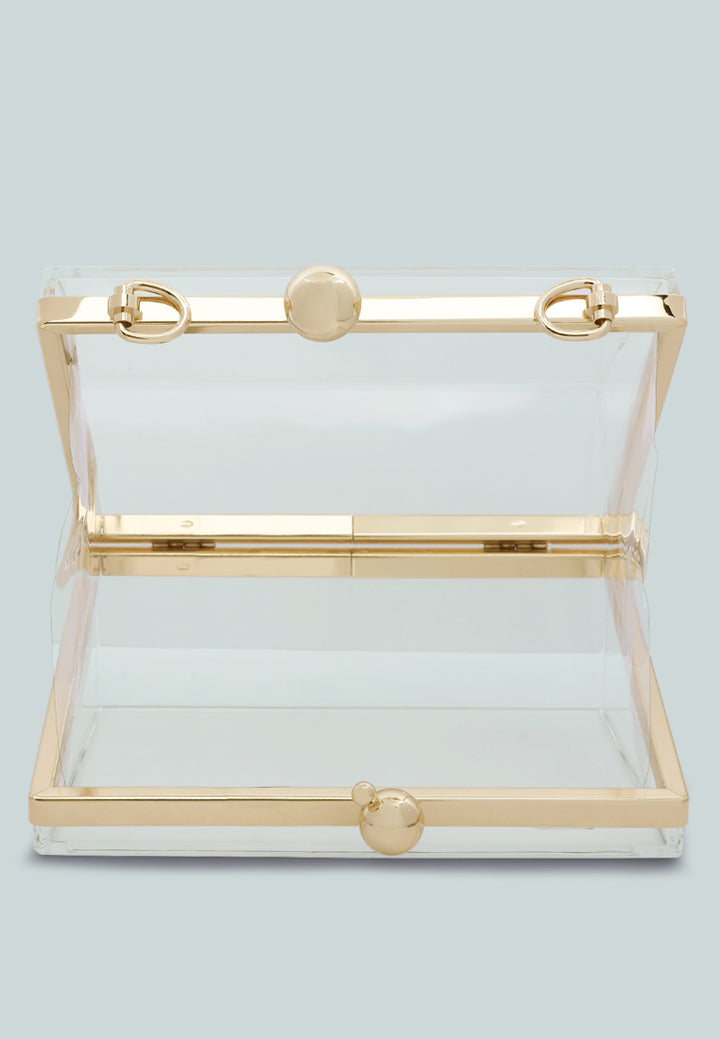 clear triangle clutch bag#color_transparent