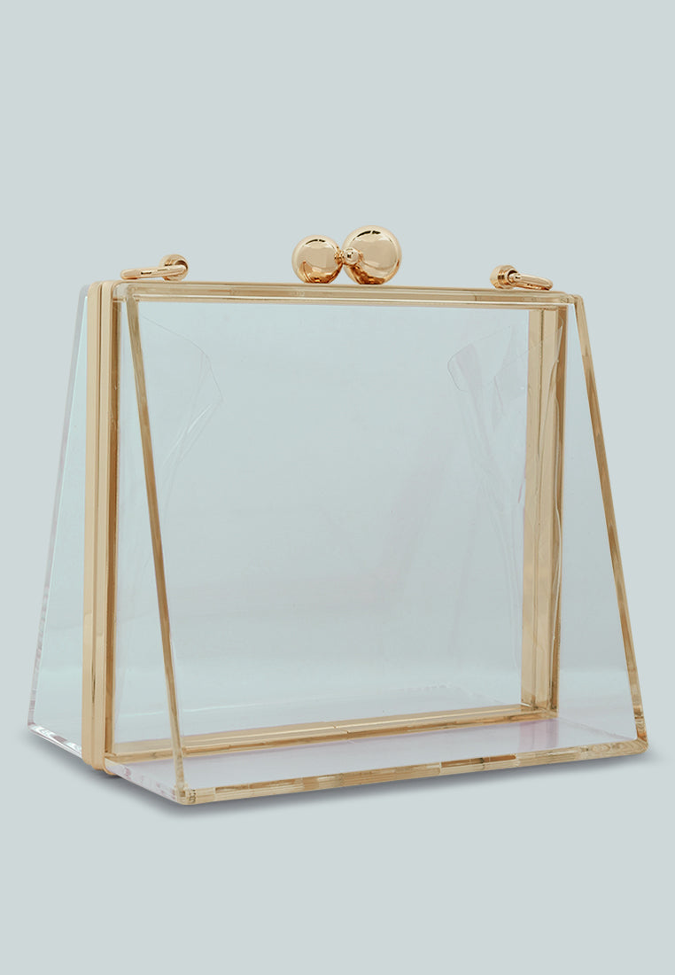 clear triangle clutch bag#color_transparent