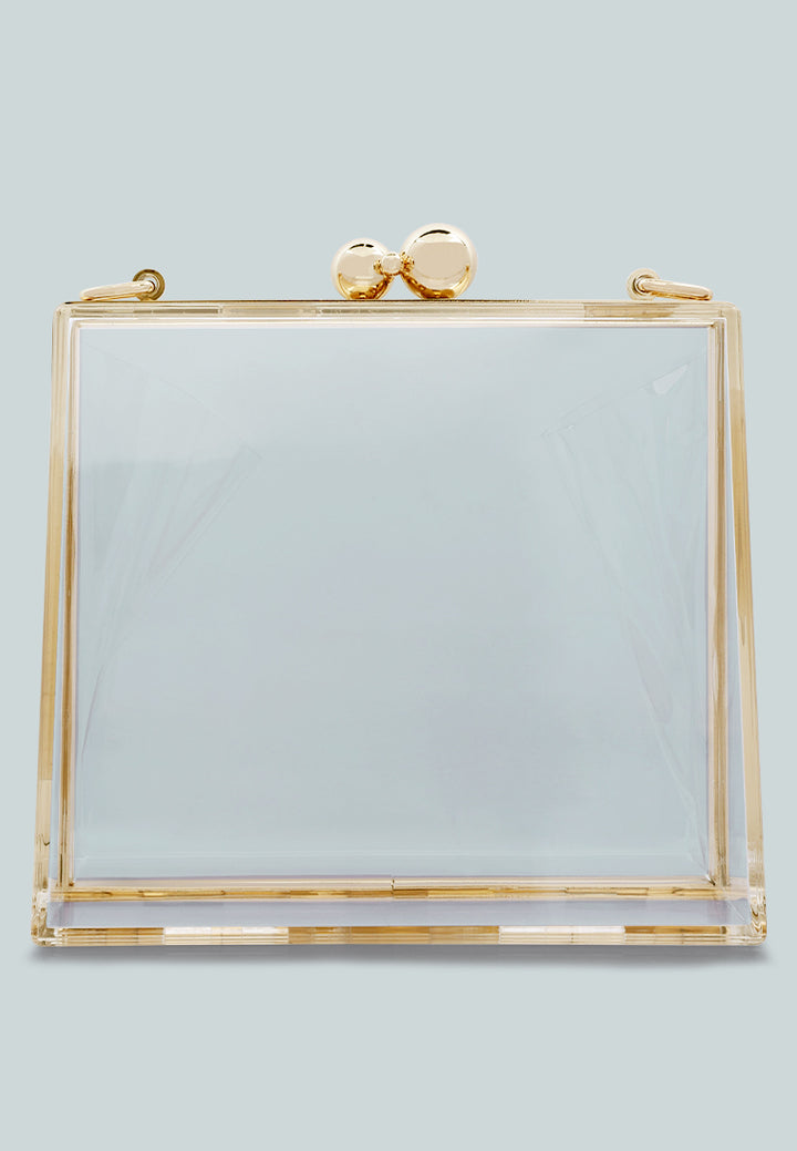 clear triangle clutch bag#color_transparent