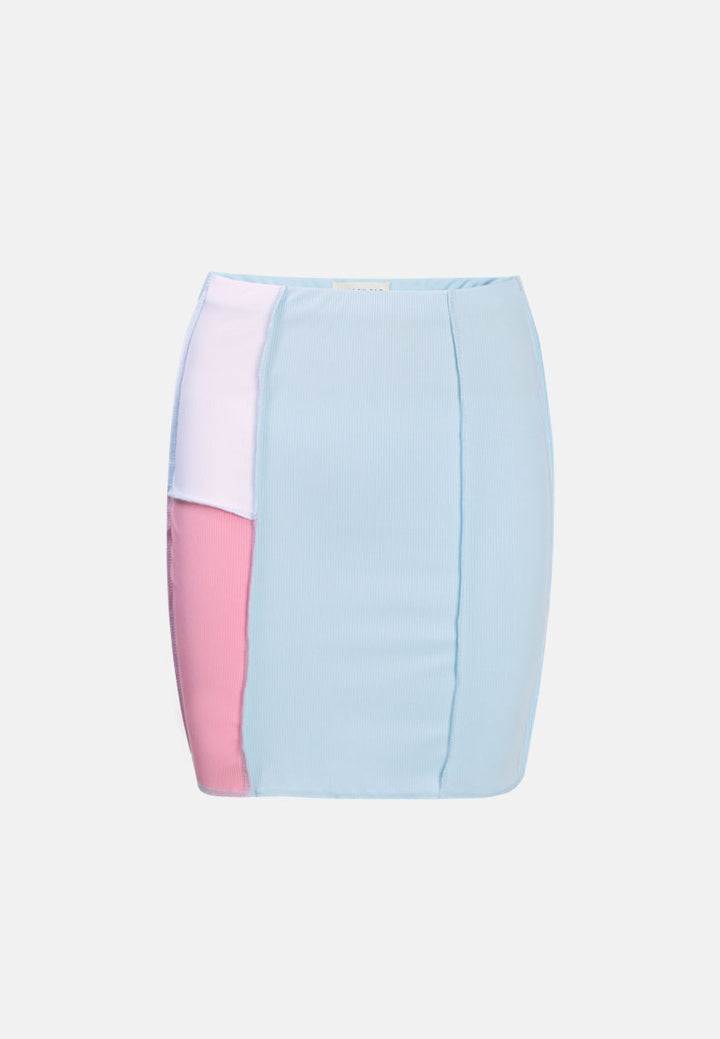 color block casual tube skirt by ruw#color_pink