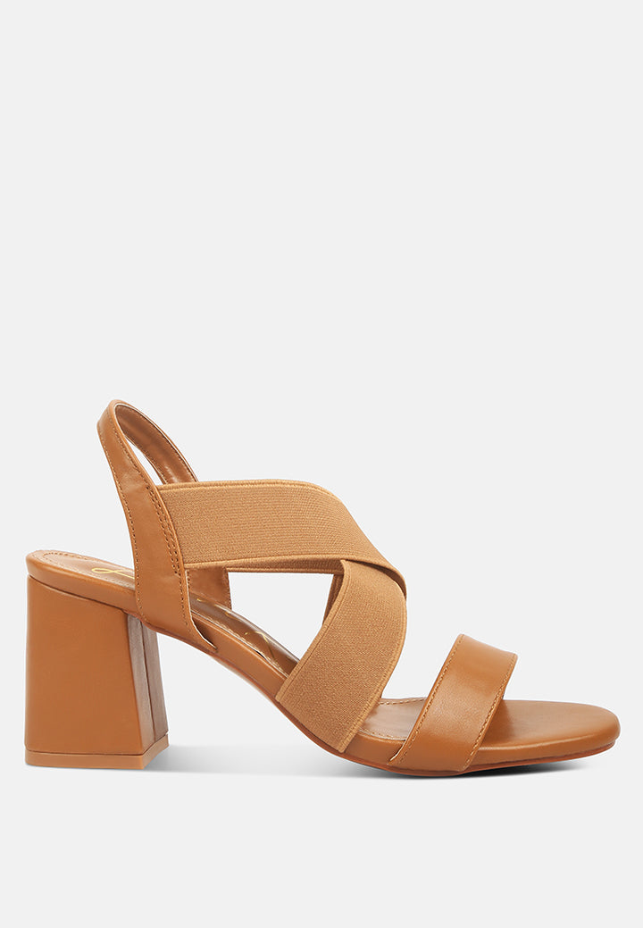 comfortable straps block heel sandals by ruw#color_tan