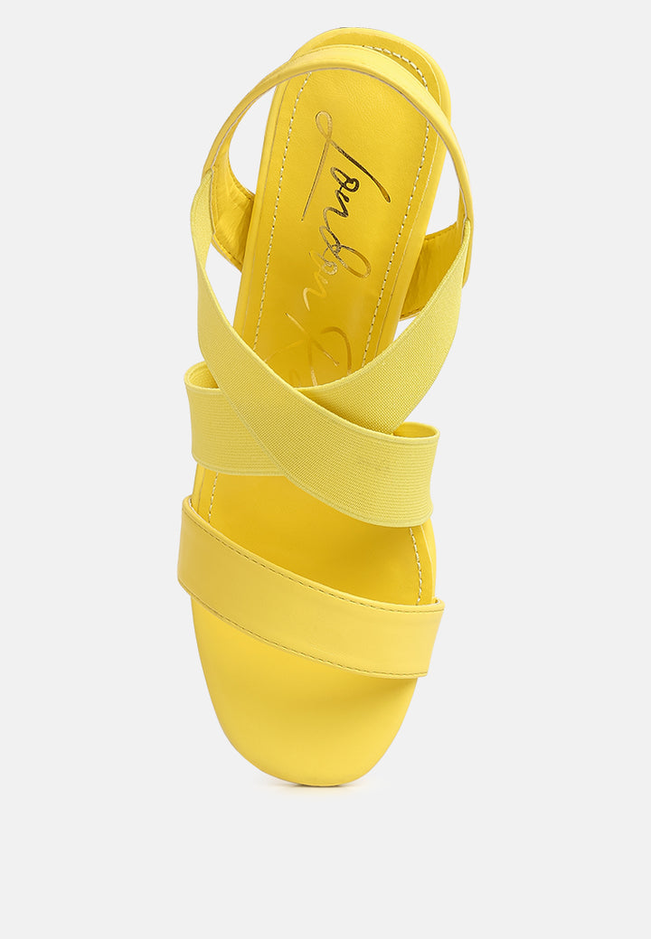 comfortable straps block heel sandals by ruw#color_yellow