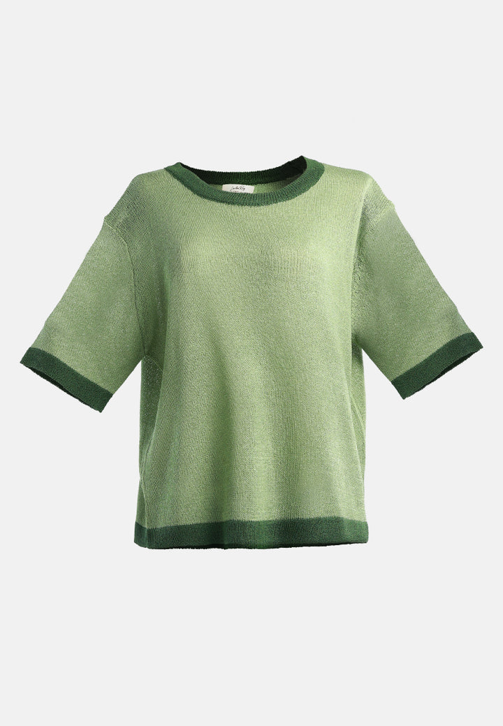 contrast neck and sleeve rib t-shirt#color_yellow