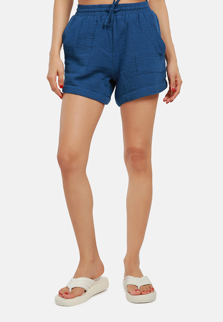 cool summer drawstring shorts#color_blue