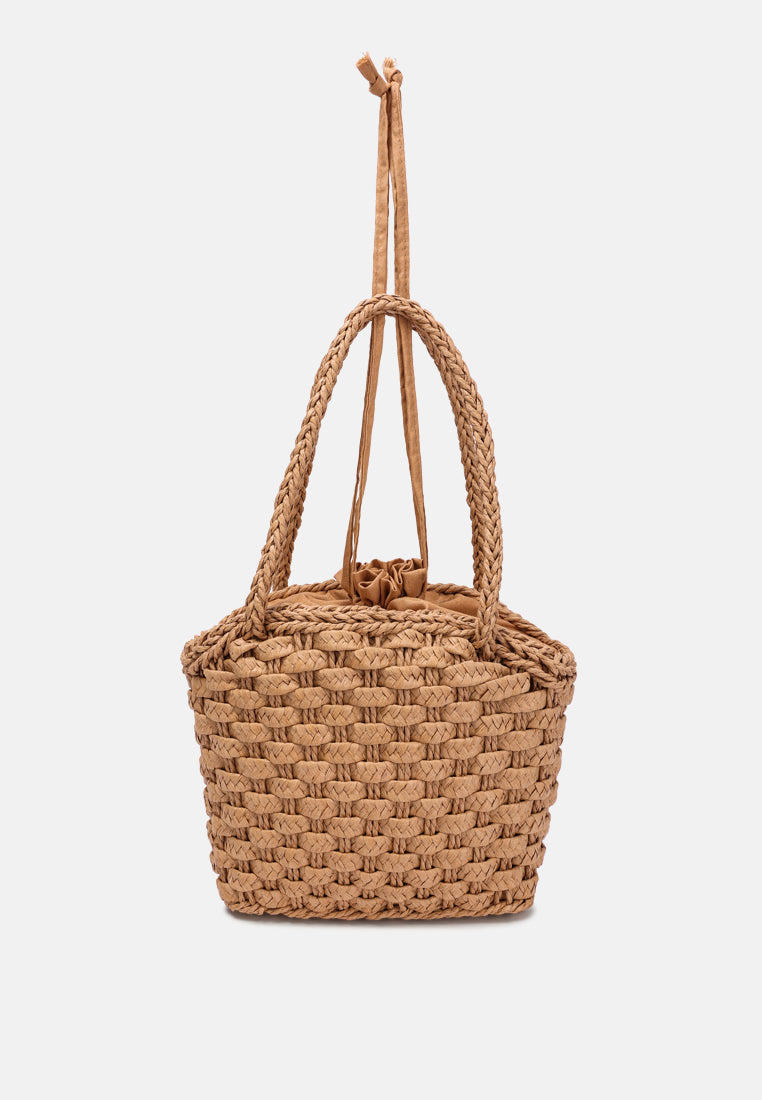 cotton rope satchel bag by ruw#color_coffee