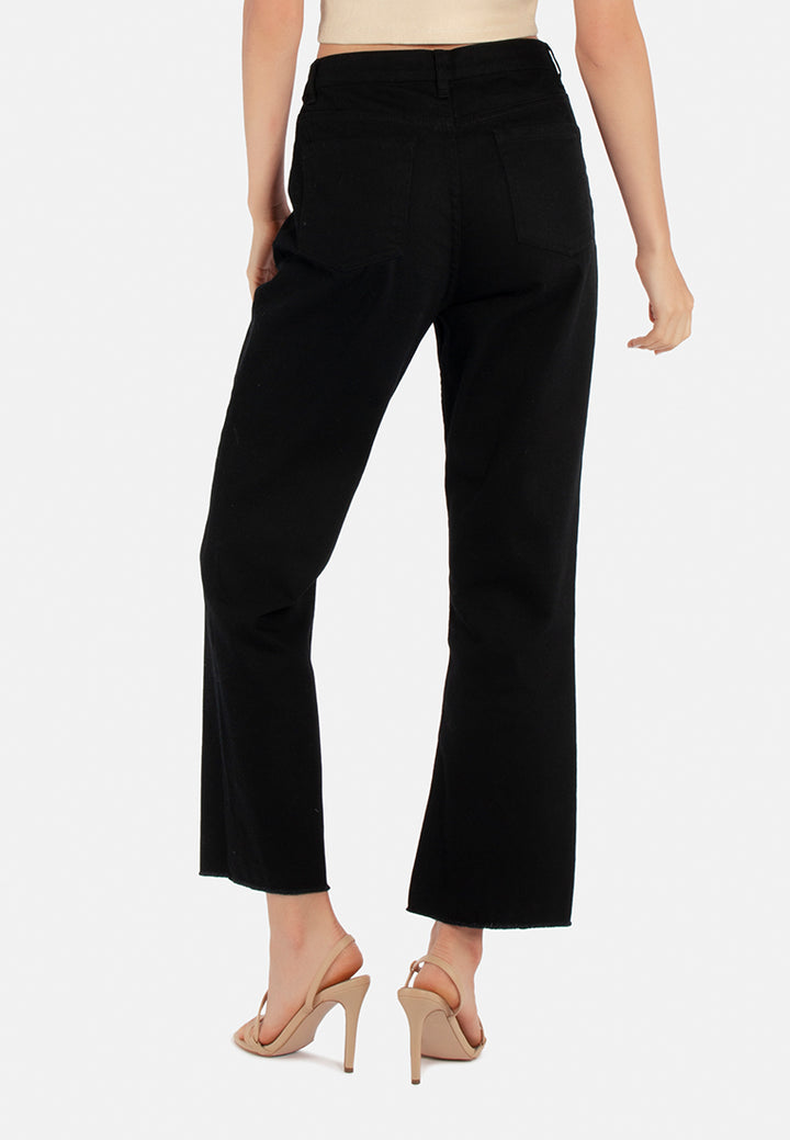 cotton wide fit high waist trousers#color_black