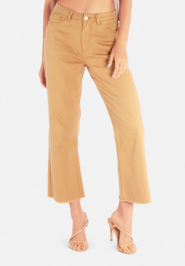 cotton wide fit high waist trousers#color_beige