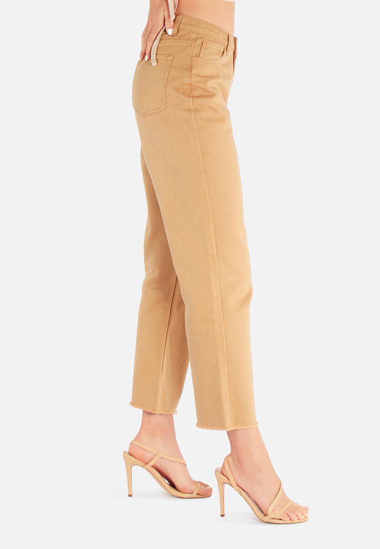 cotton wide fit high waist trousers#color_beige