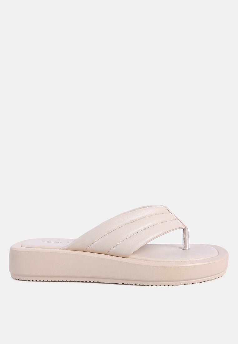 couette quilted thong platform sandals#color_beige