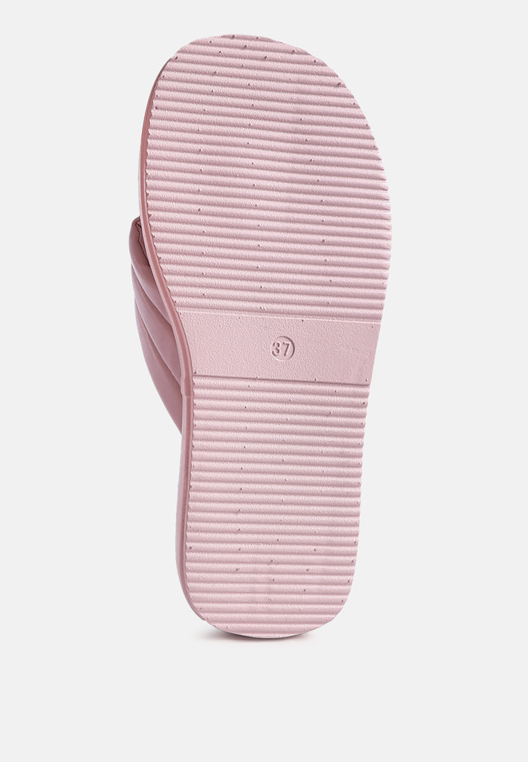 couette quilted thong platform sandals#color_pink