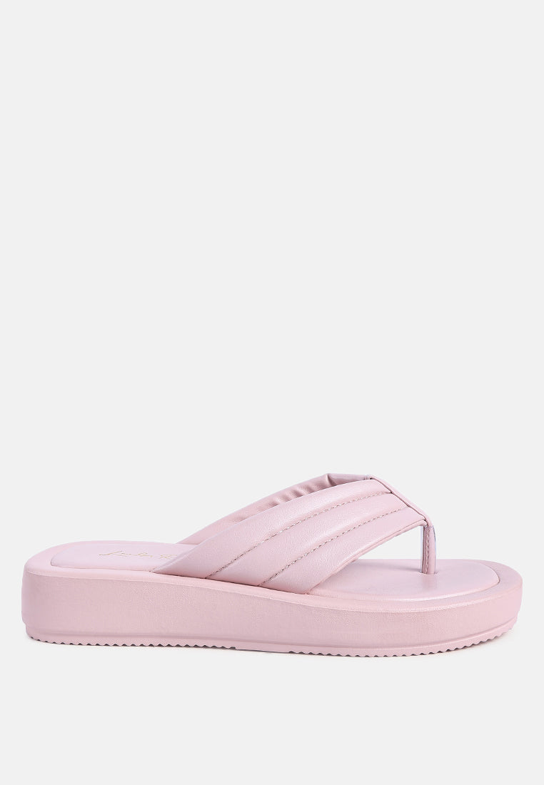 couette quilted thong platform sandals#color_pink