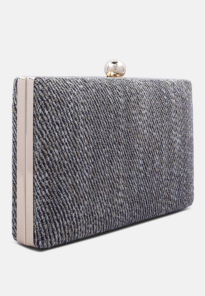 creative weave clutch bag#color_dark grey