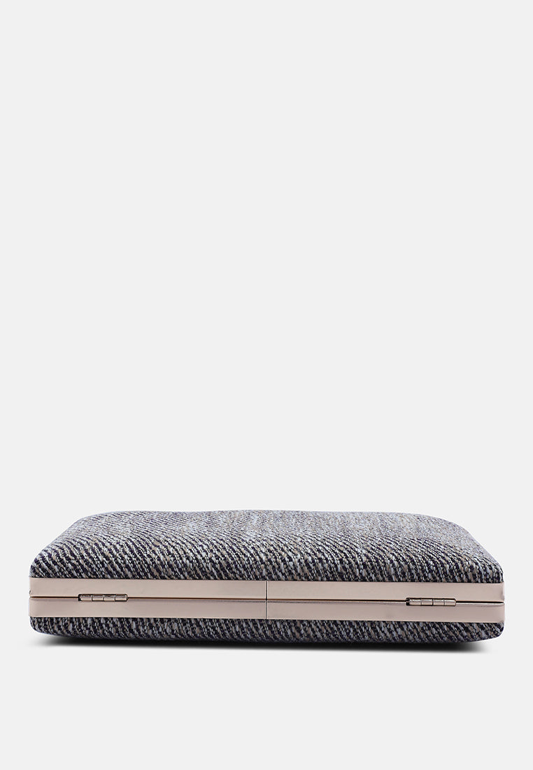 creative weave clutch bag#color_dark grey