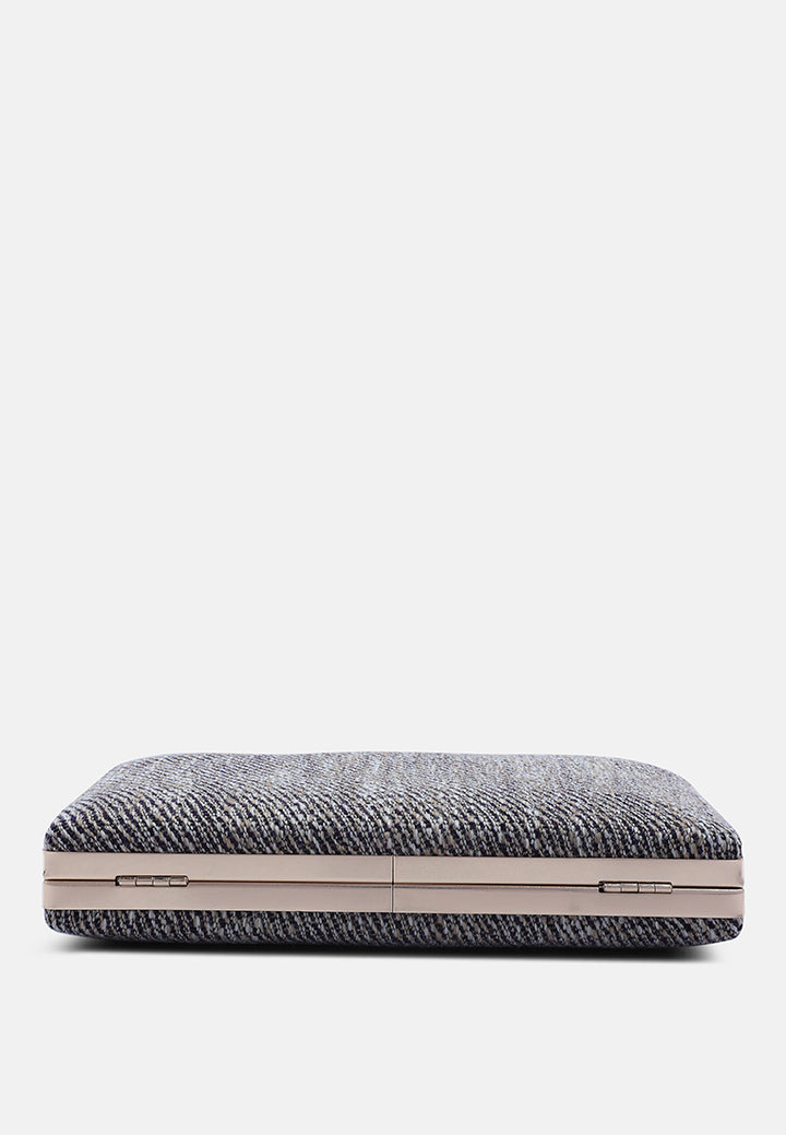 creative weave clutch bag#color_dark grey