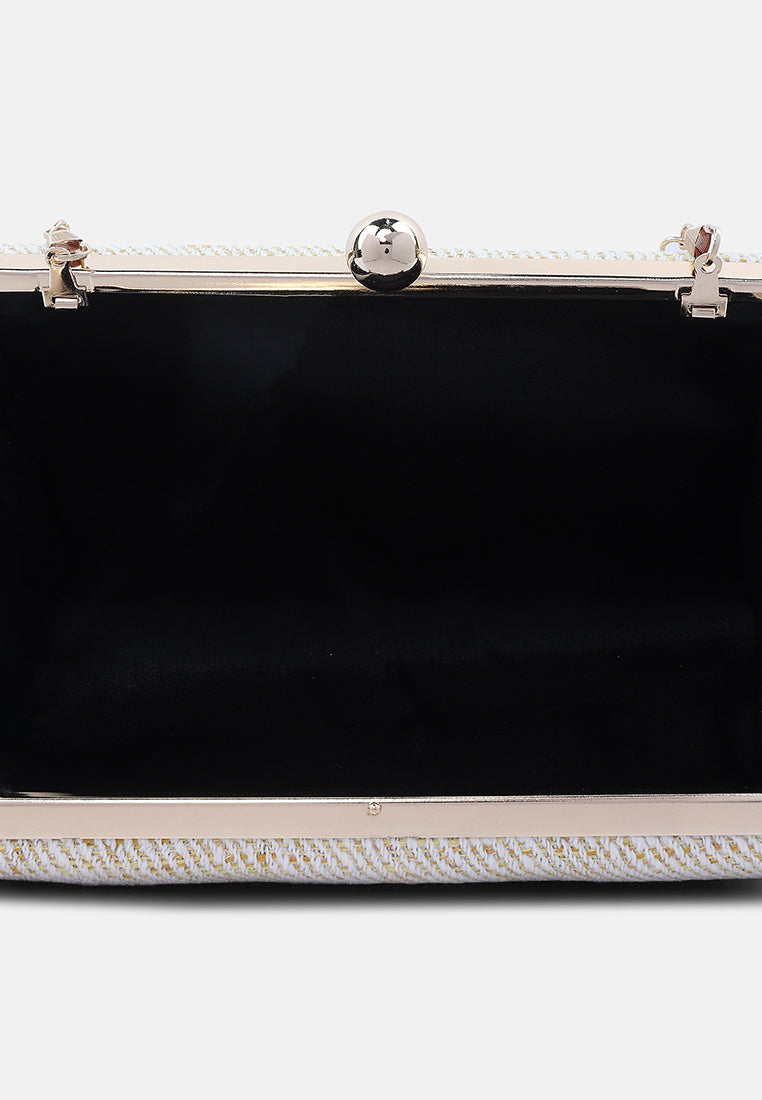 creative weave clutch bag#color_dark grey